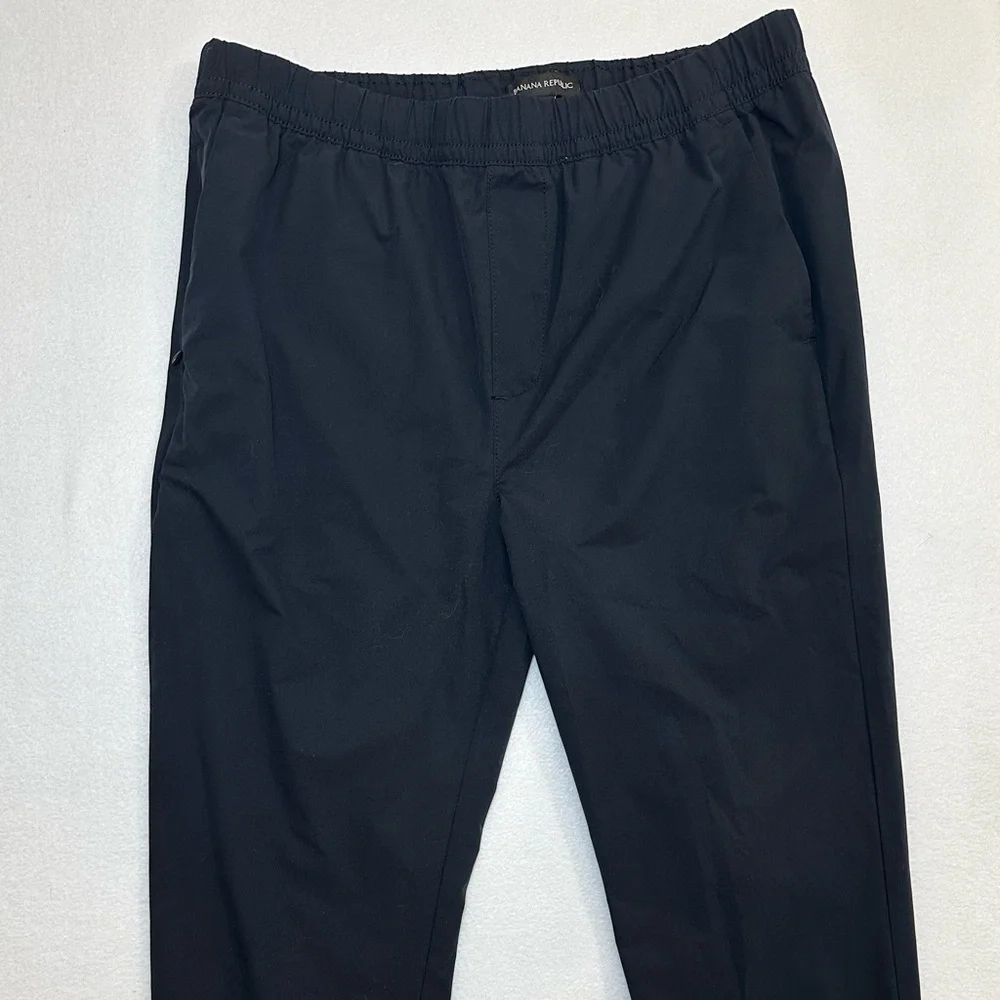 Banana Republic‎ Black Tech Joggers Drawstring Pockets Casual Men’s Size Small